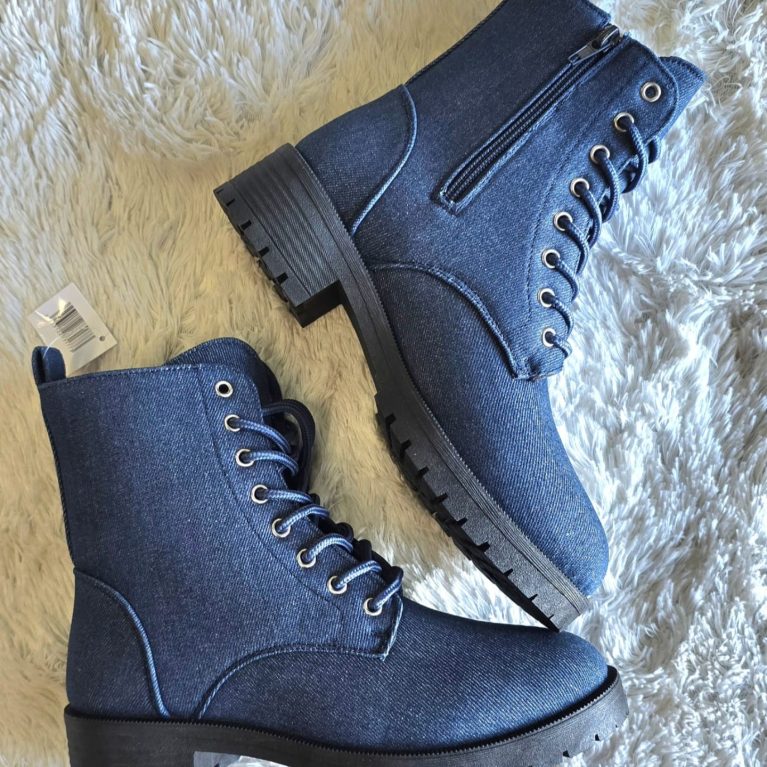 B146 denim short military boots