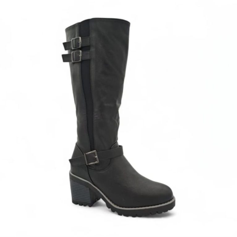 B151  Black boots with elastic