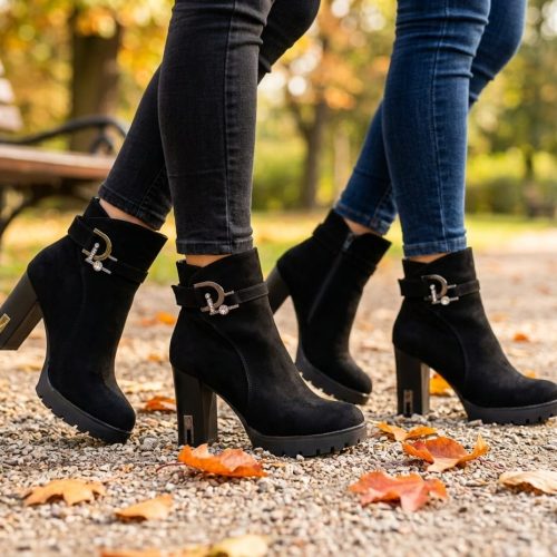 B027 BLACK SUEDE ANKLE BOOTS