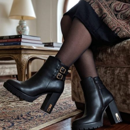 B023 BLACK ANKLE BOOTS