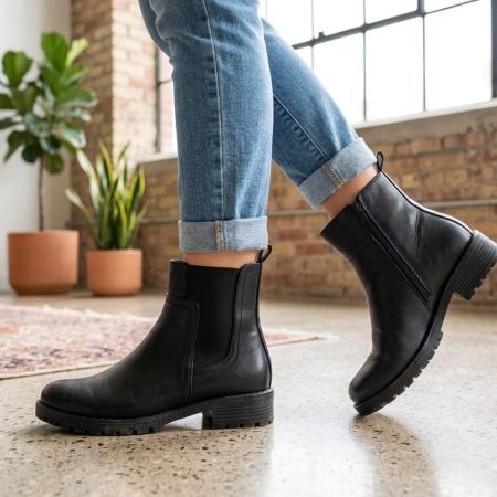 B026 BLACK ANKLE BOOTS