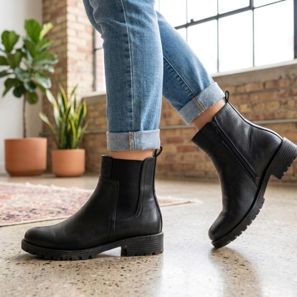 B026 BLACK ANKLE BOOTS
