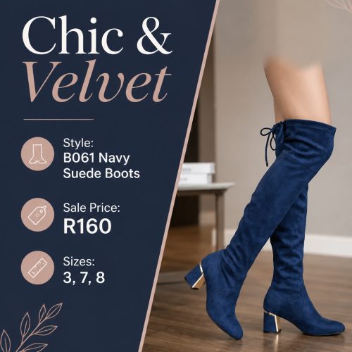 B061 navy suede boots